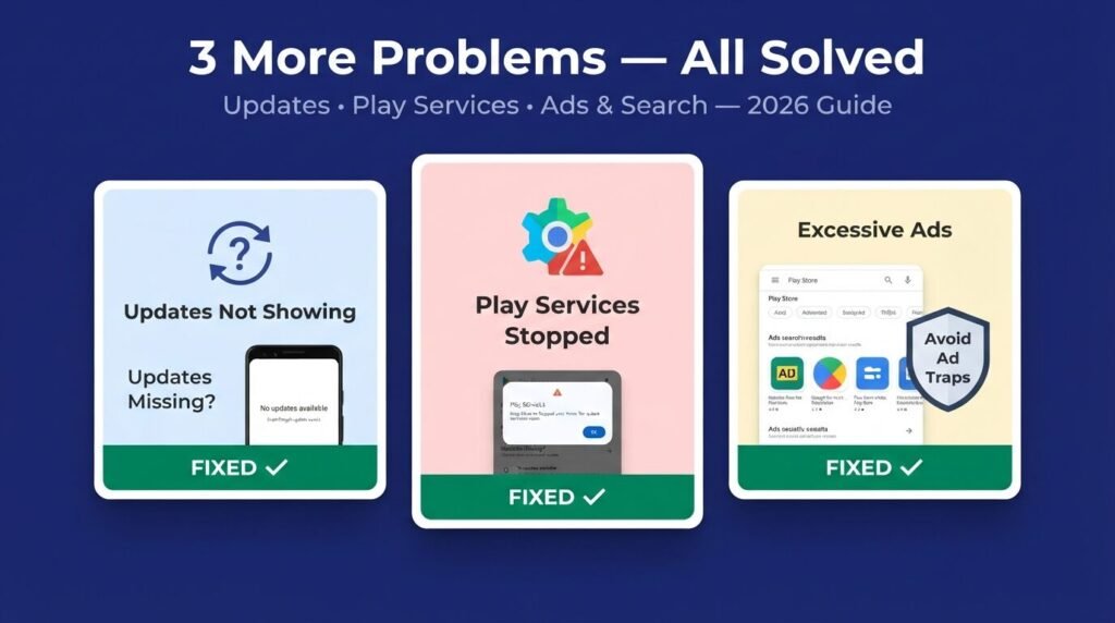 Google Play Store problems — app keeps crashing fix 2026
