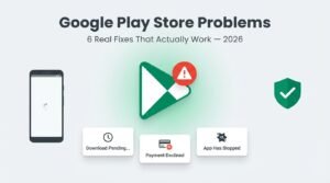 Google Play Store Problems Fix 2026 — Download Stuck, Payment Fails & App Crashes Solved