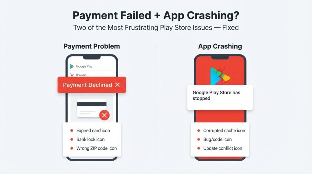 Google Play Store problems — payment declined error fix 2026