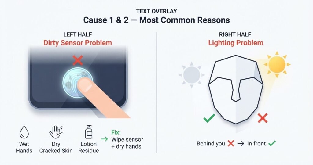 Cleaning fingerprint sensor to fix unlock issue