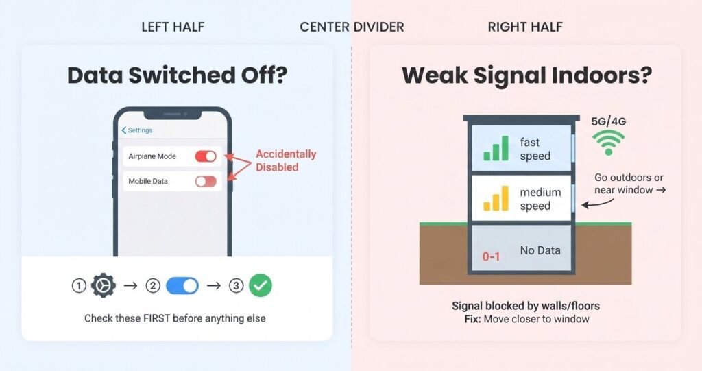 slow wifi and mobile data connected but no internet fix 2026